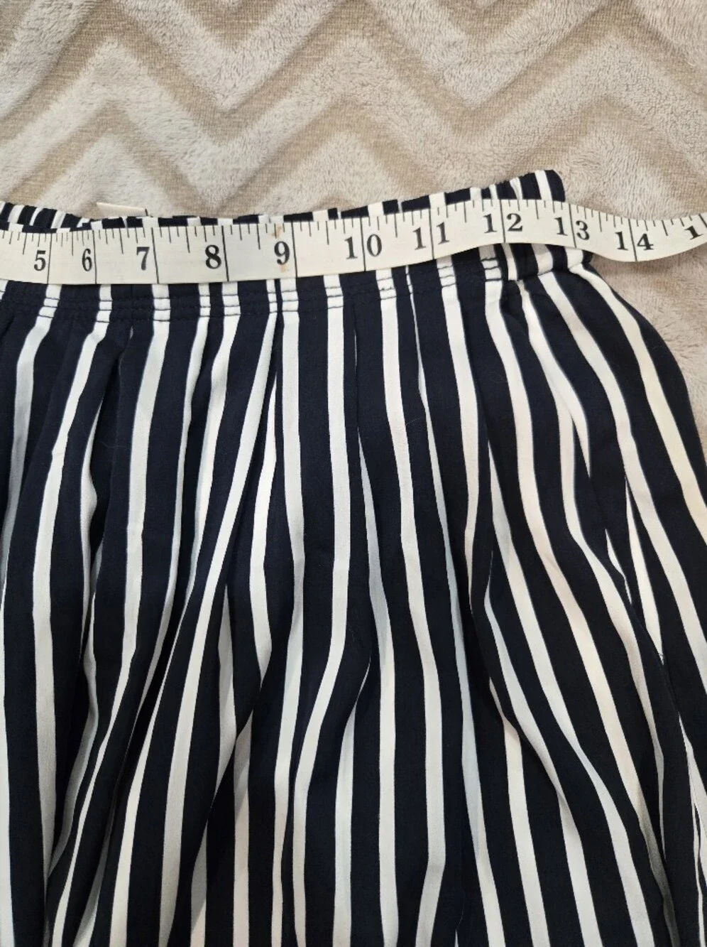 J.Crew Striped Navy and White A-Line Skirt - Classic Women's Skirt Size 0